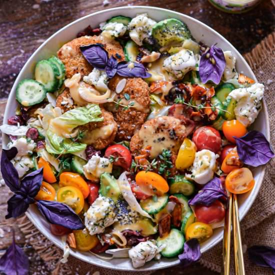 Vegan Crispy Nuggets & Bacon Salad