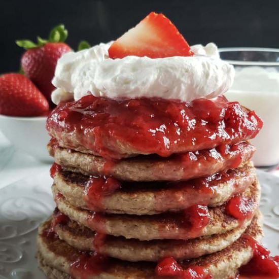 Strawberry Oatmeal Pancakes