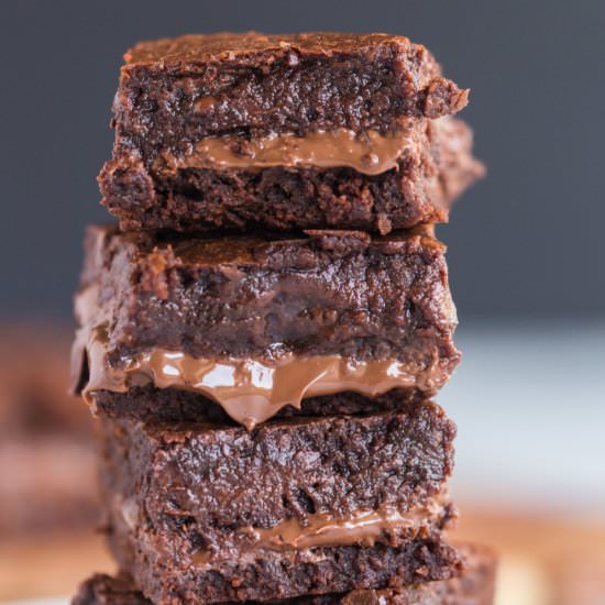 Nutella Stuffed Brownies