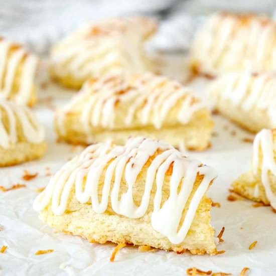 Coconut Cream Mini Scones