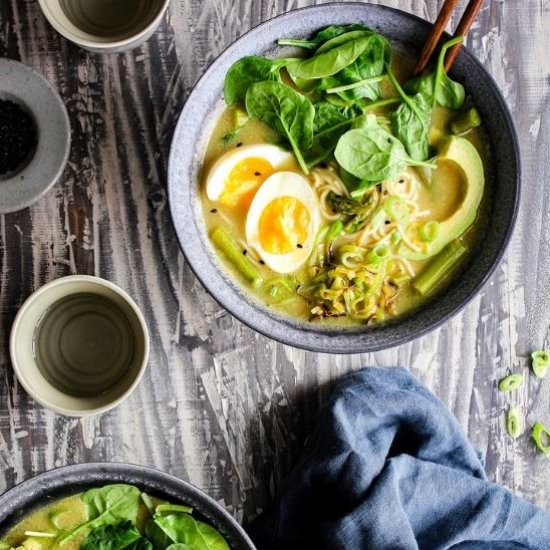 Green Curry Ramen w/ Spring Veggies