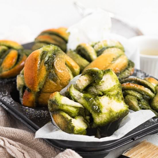 Soft and Fluffy Matcha Buns