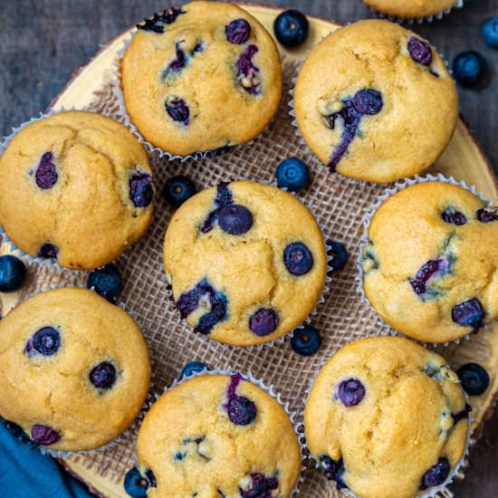 Eggless Blueberry Muffins