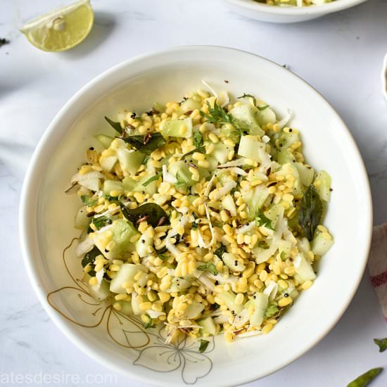 Kosambari | Moong Cucumber Salad