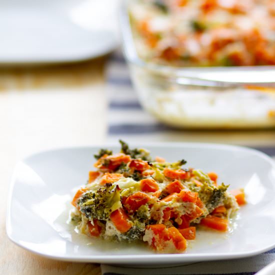 Sweet potato and broccoli casserole