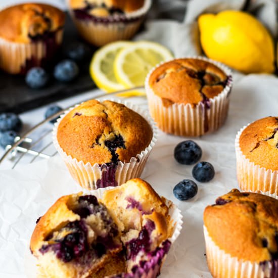 Lemon Blueberry Yogurt Muffins