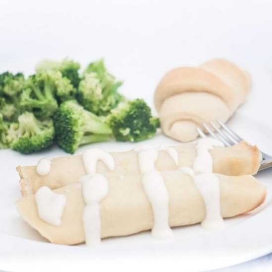 Cheesy Sausage Crepes