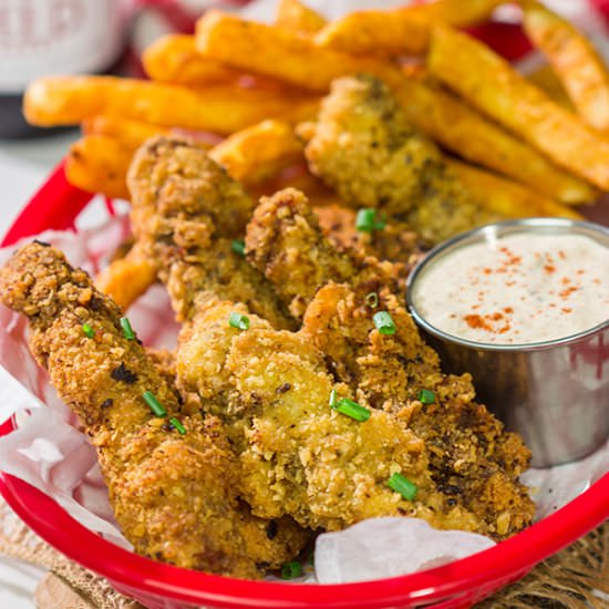 Idaho Finger Steaks with Cajun Sauc