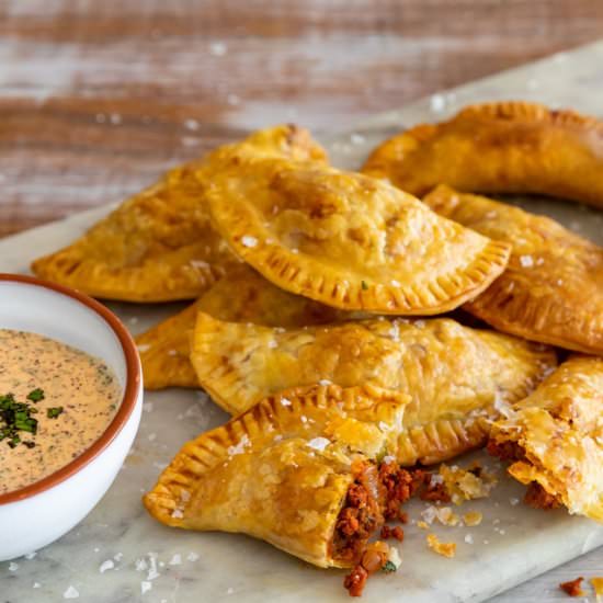 Lamb and Chorizo Empanadas w/Aioli