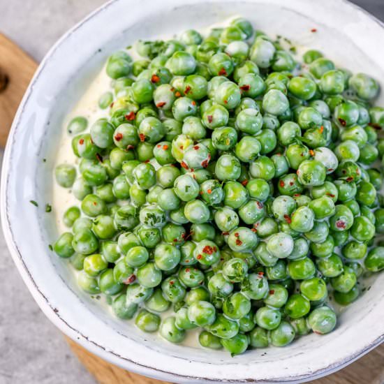 CREAMED PEAS RECIPE