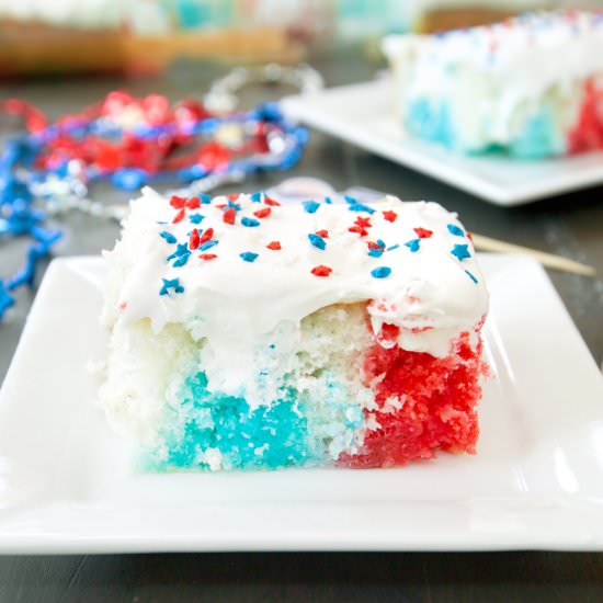 Red White and Blue Poke Cake