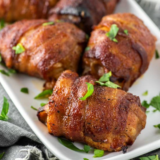 Bacon Wrapped Chicken Thighs