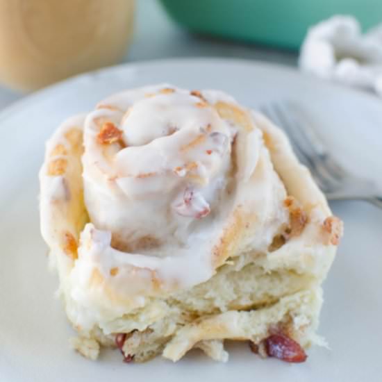 Maple Bacon Cinnamon Rolls