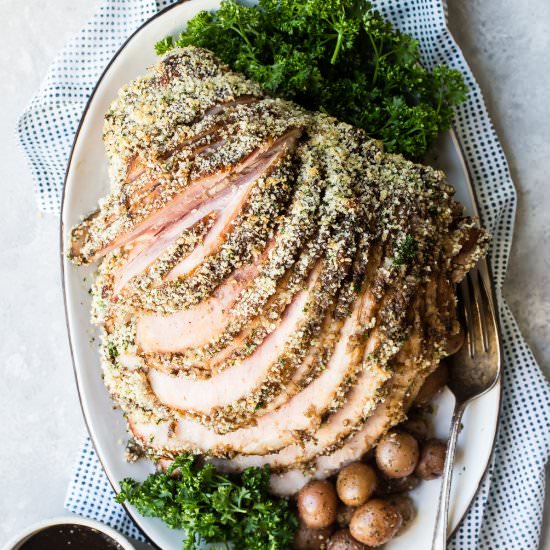 Baked Ham with Crumb Topping