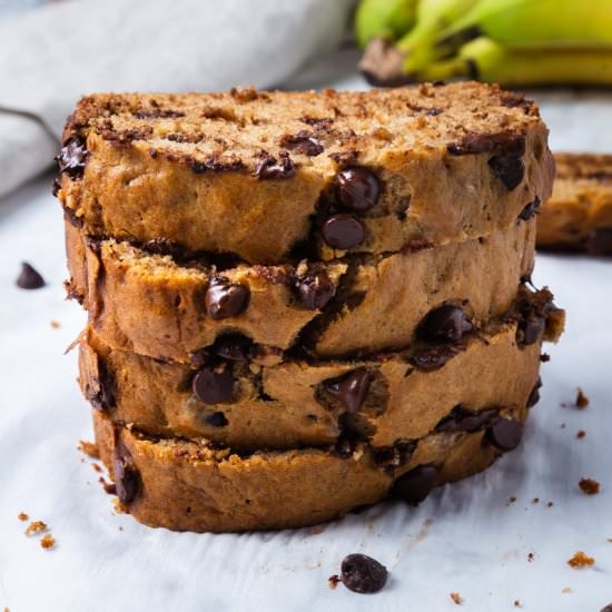 Healthy Chocolate Chip Banana Bread