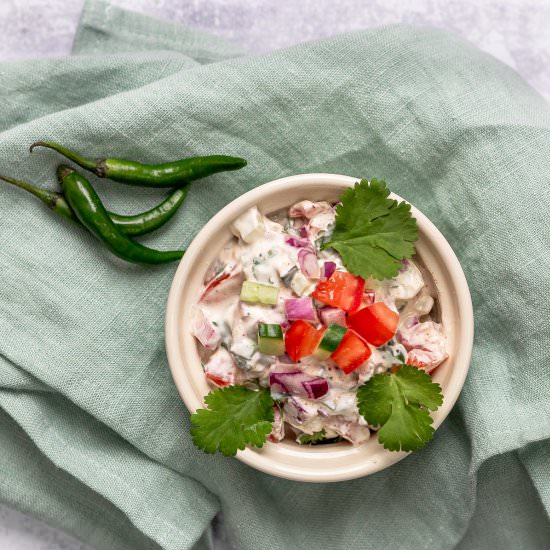 Tomato, cucumber & Onion Raita