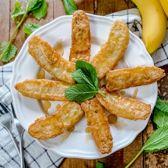 Spanish Fried Bananas with Honey