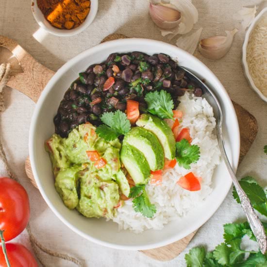 VEGAN BURRITO BOWL – WITH GUACAMOLE