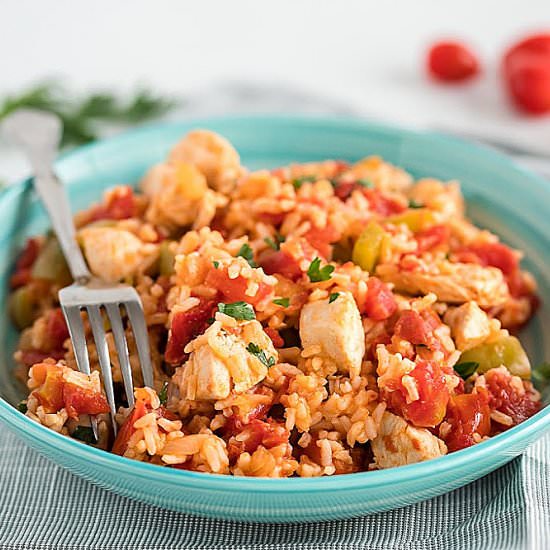 One Pan Spanish Chicken and Rice
