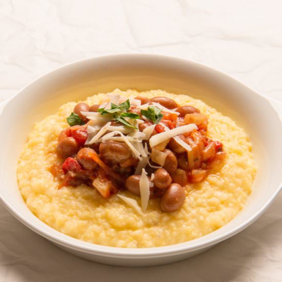 Cranberry Beans With Polenta