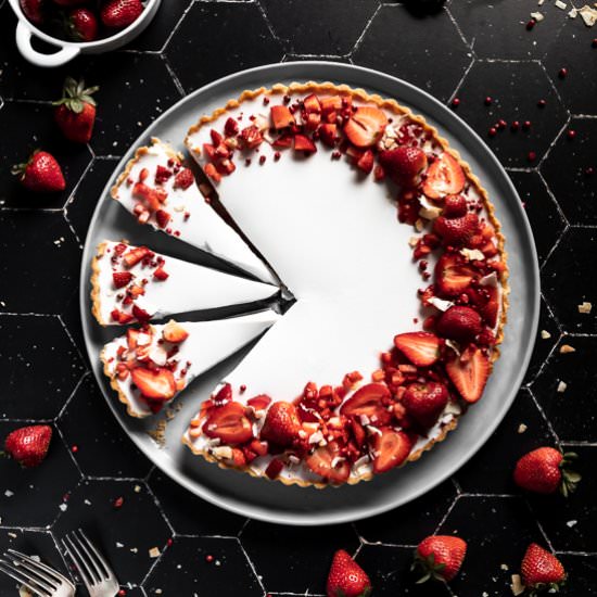 Coconut Tart with Strawberries