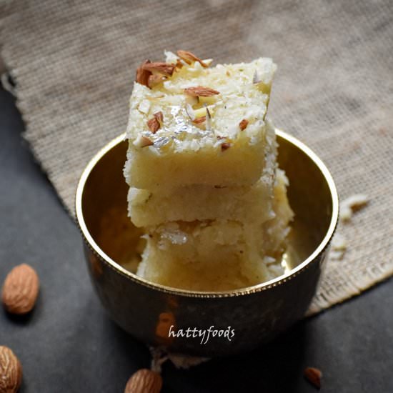 COCONUT BARFI RECIPE / KHOYA COCONU