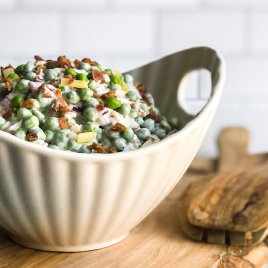Creamy Pea Salad with Bacon