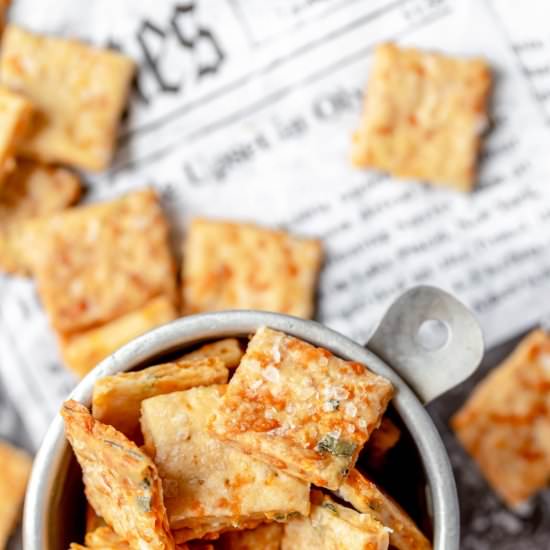 Cheesy Sourdough Discard Crackers