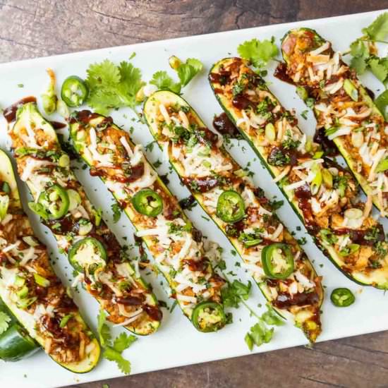 BBQ Chicken Zucchini Boats