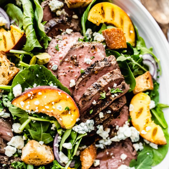 Grilled Peach and Steak Salad