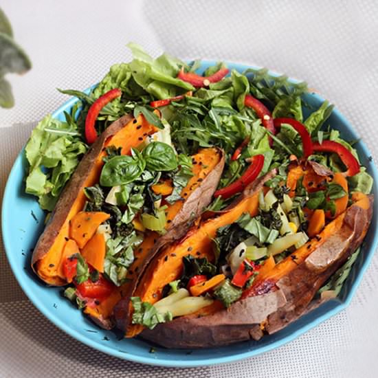 STUFFED SWEET POTATOES