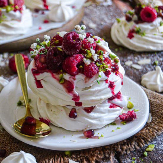 Mini Berry, Pistachio Vegan Pavlova