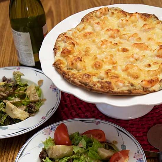White Seafood Pizza