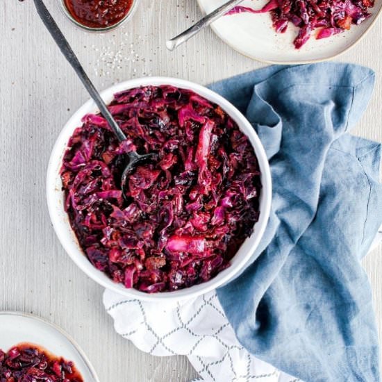 BBQ Braised Cabbage w/ Bacon