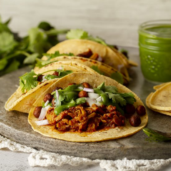 CURRIED JACKFRUIT TACOS & CORIANDER