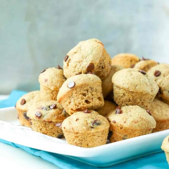 Mini Banana Chocolate Chip Muffins