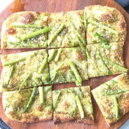Pesto Asparagus Pizza