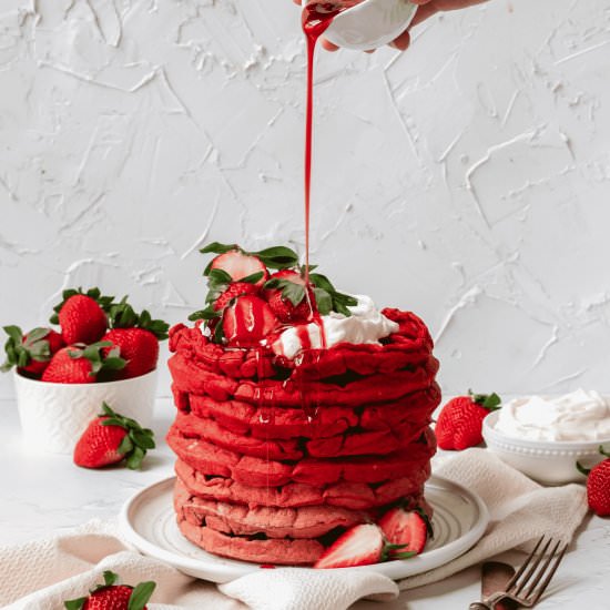 Ombre Strawberry Waffles