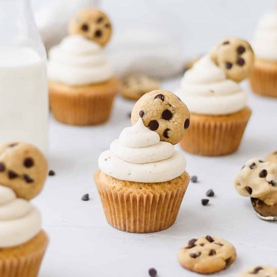 Chocolate Chip Cookie Dough Cupcake