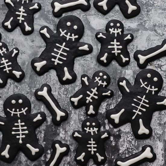 Black Cocoa Skeleton Cookies
