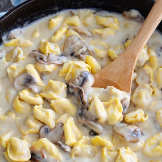 One Pan Garlic Mushroom Tortellini