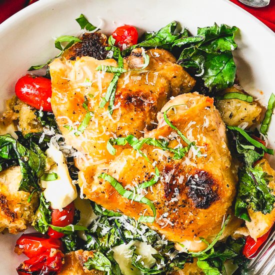 Sheet Pan Panzanella w/ Chicken