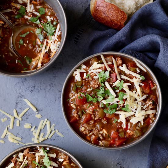Southwestern Stuffed Pepper Soup