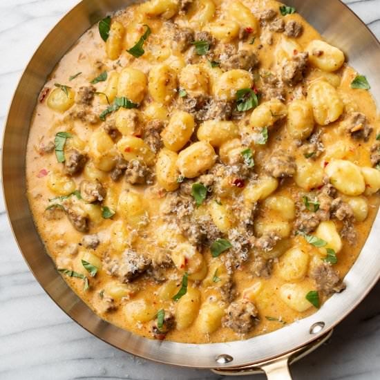 spicy italian sausage gnocchi