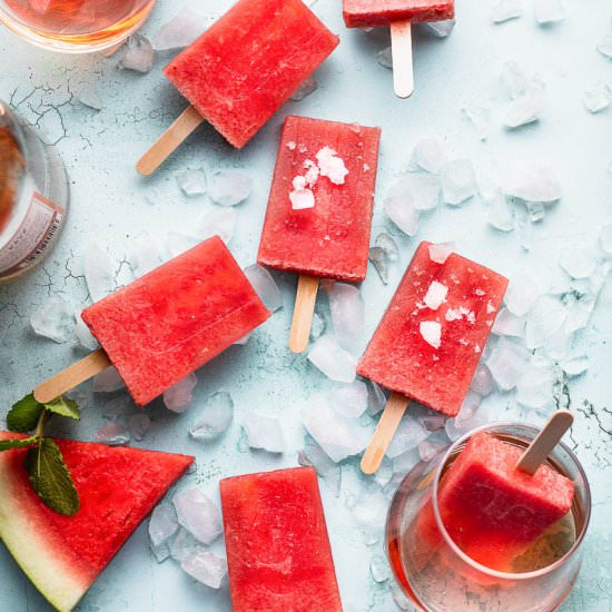 Watermelon Rosé Popsicles
