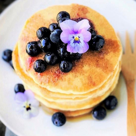 Fluffy Blueberry Vegan Pancakes