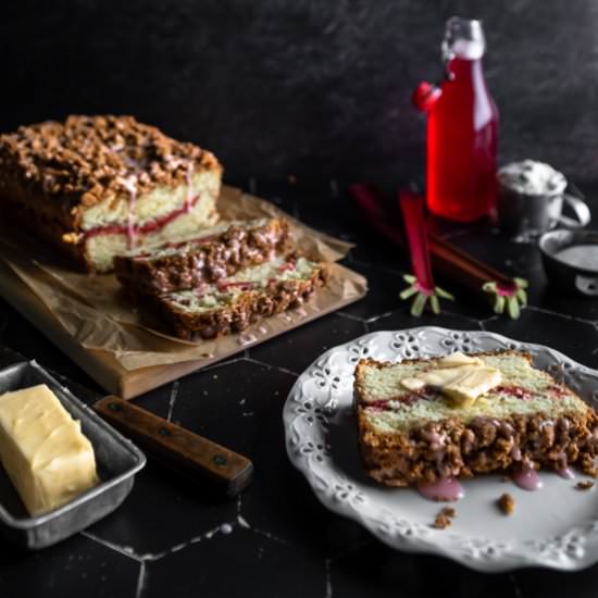 Rhubarb Bread and Cinnamon Streusel