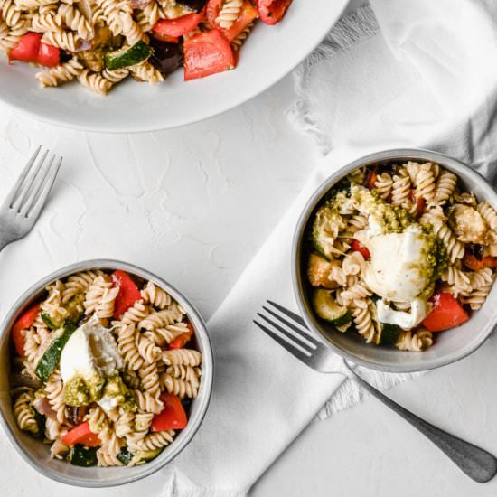Summer Veggie Pesto Pasta Salad