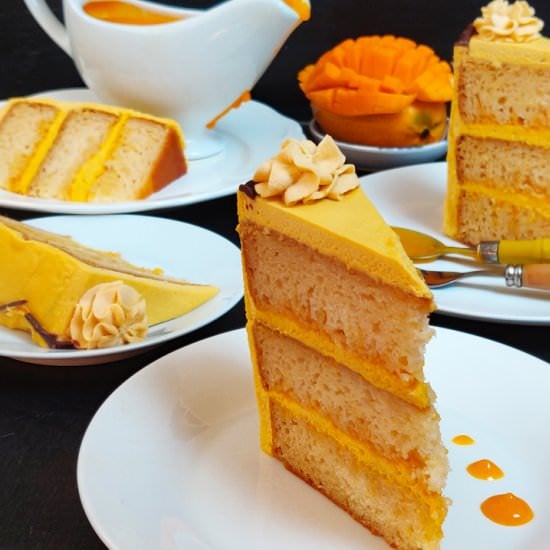 Egg Free Mango Tiramisu Cake