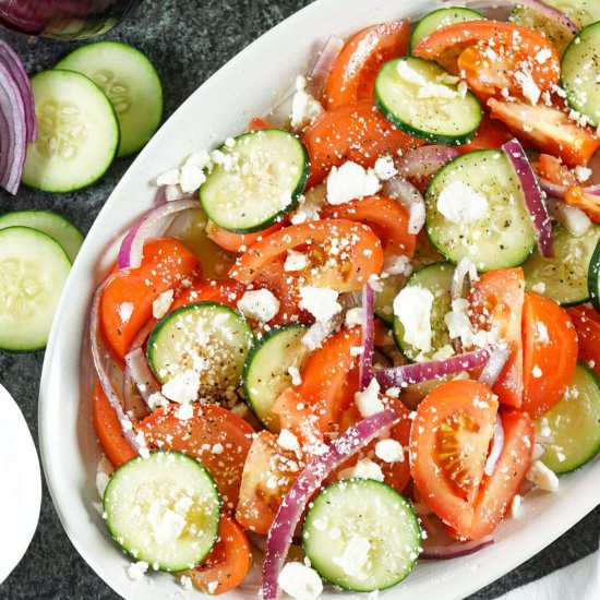 Tomato Cucumber Salad with Feta